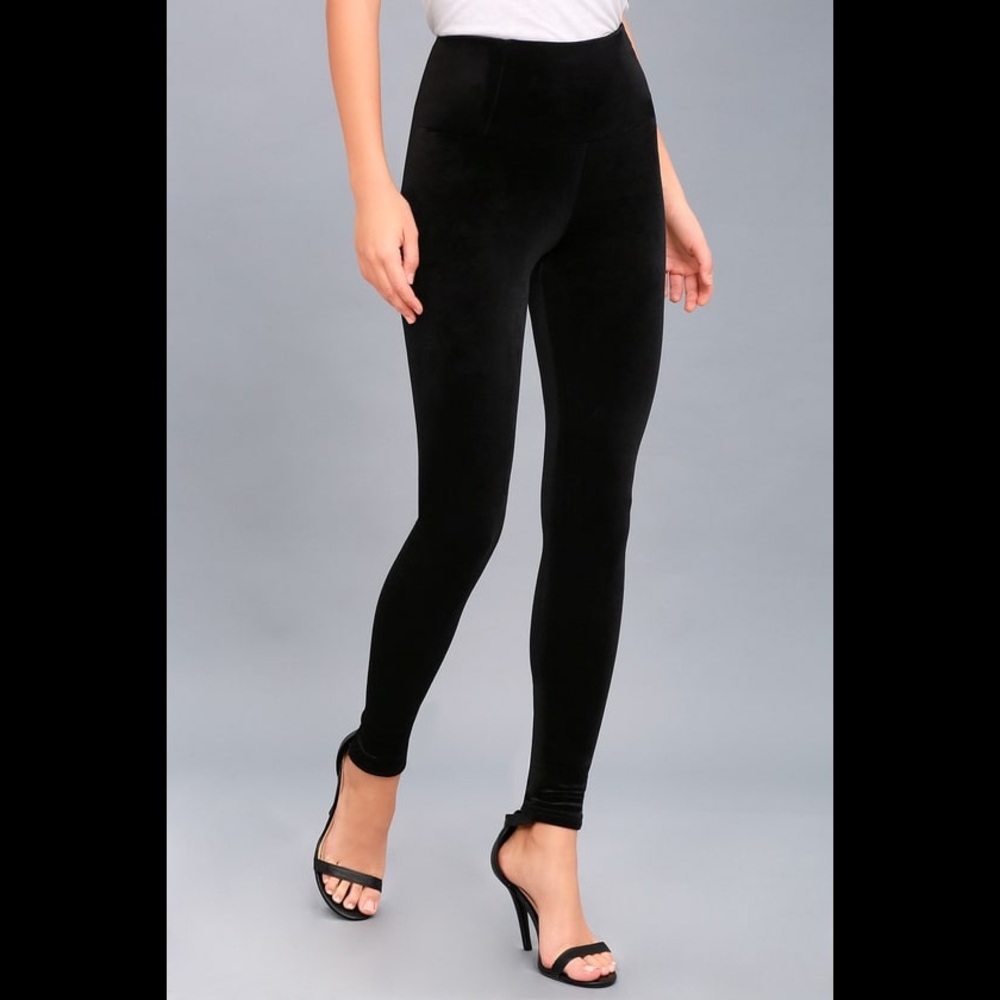 Never Worn! Black Velvet Leggings